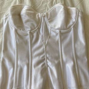 White strapless corset